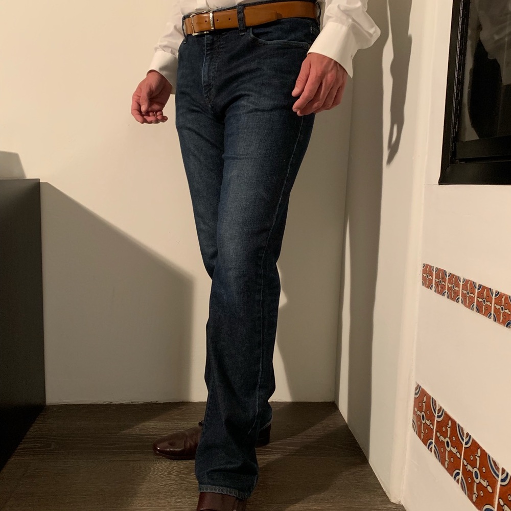 John Varvatos dark blue boot cut jeans
